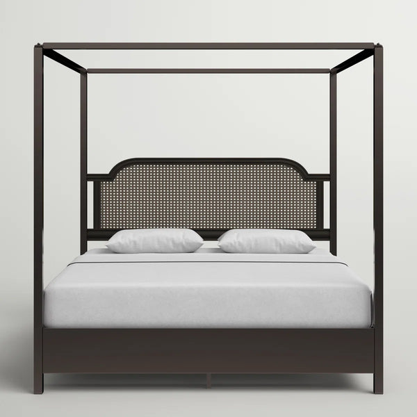 Livaaska Metal Canopy Bed - Wooden  Bazar