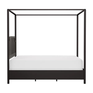 Livaaska Metal Canopy Bed - Wooden  Bazar