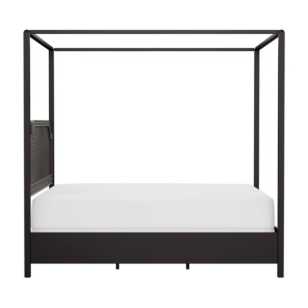 Livaaska Metal Canopy Bed - Wooden  Bazar