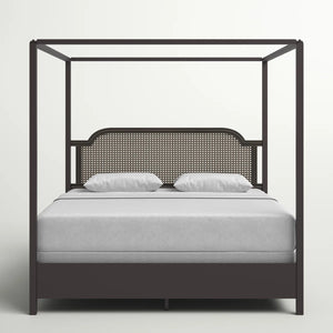Livaaska Metal Canopy Bed - Wooden  Bazar