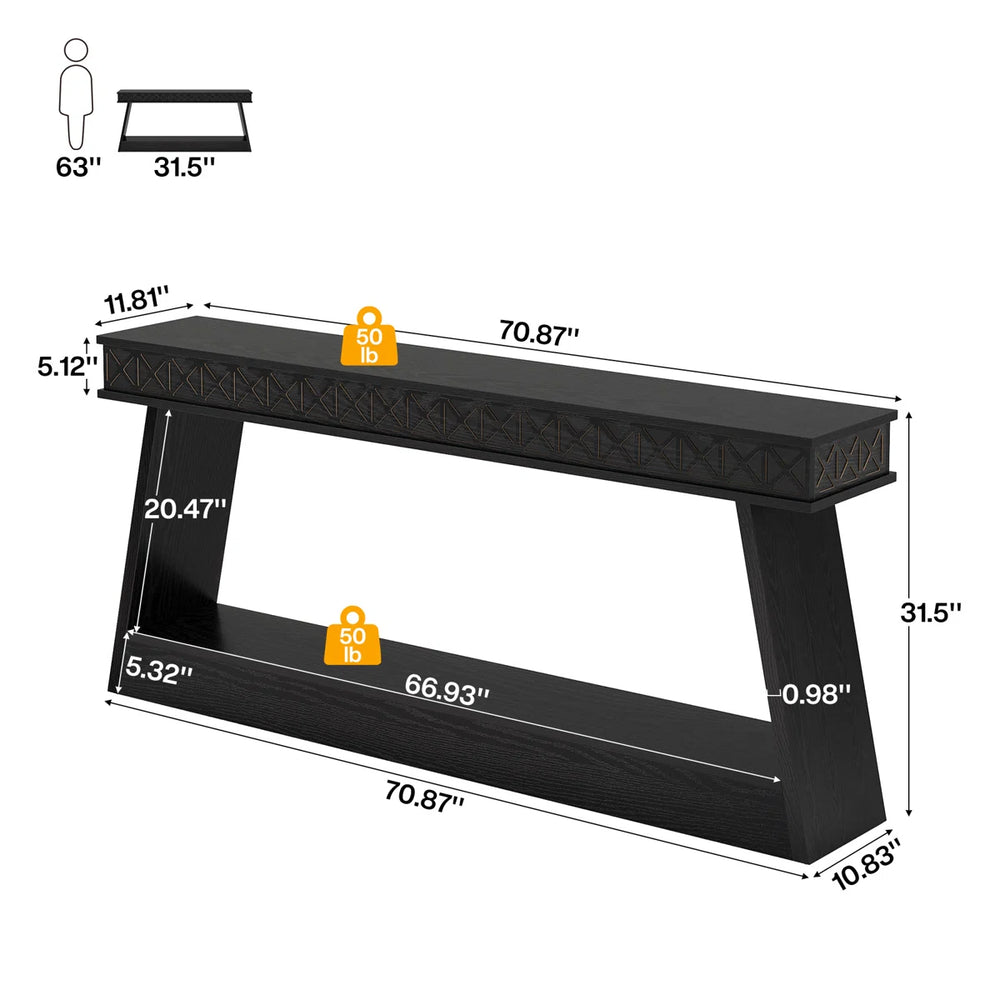 Erables Manufactured Wood Console Table with Shelf