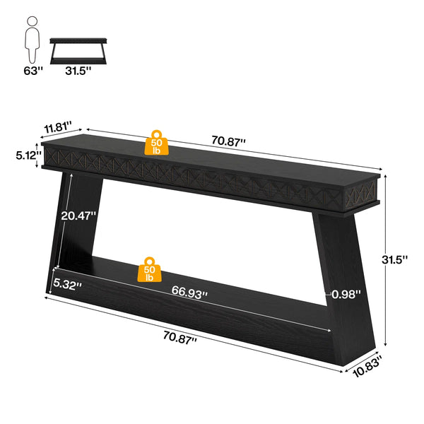 Erables Manufactured Wood Console Table with Shelf