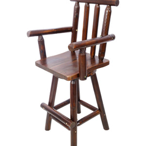 Ergonomic Rustic Fir Wood Stool With Armrest And Footrest For Home Use Bar 360 Swivel Pub  Wooden bazar