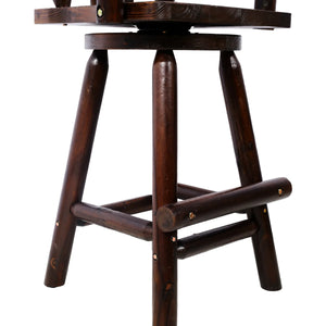 Ergonomic Rustic Fir Wood Stool With Armrest And Footrest For Home Use Bar 360 Swivel Pub  Wooden bazar