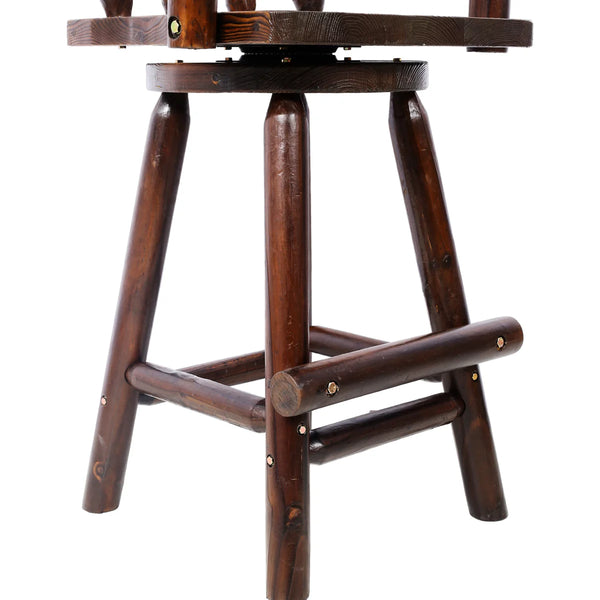 Ergonomic Rustic Fir Wood Stool With Armrest And Footrest For Home Use Bar 360 Swivel Pub  Wooden bazar