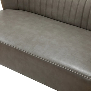 Modern Faux Leather Armless Loveseat with Channel Tufted Back  Wooden Bazar