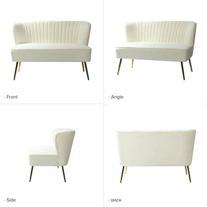 Velvet 2-Seat Armless Loveseat  Wooden Bazar