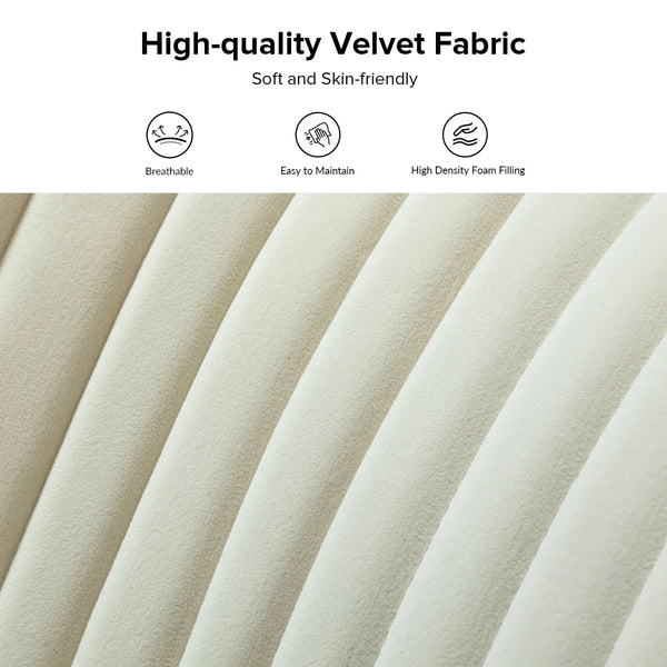 Velvet 2-Seat Armless Loveseat  Wooden Bazar