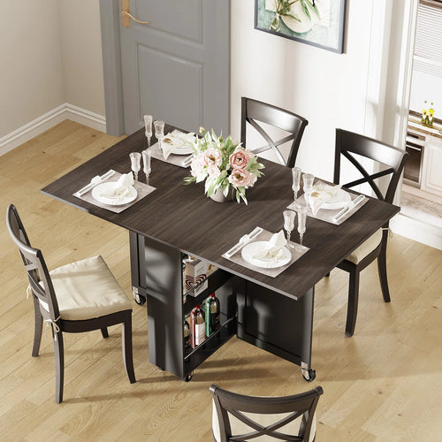 Liver Extendable Foldable Dining Table - Wooden Bazar