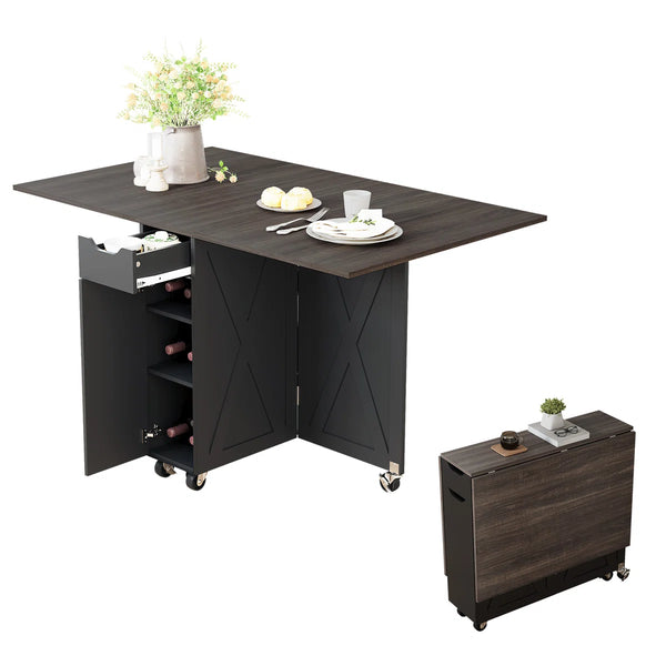 Liver Extendable Foldable Dining Table - Wooden Bazar