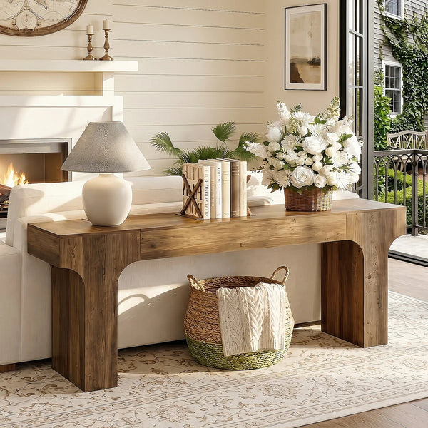 Farmhouse Wood Sofa Console Table for Entryway and Living Room  Wooden Bazar