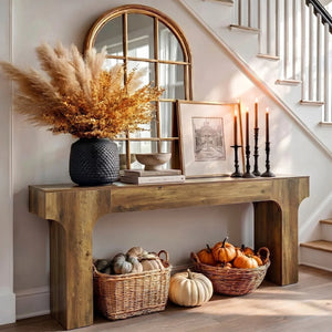 Farmhouse Wood Sofa Console Table for Entryway and Living Room  Wooden Bazar