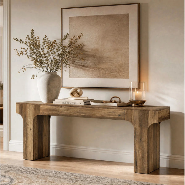 Farmhouse Wood Sofa Console Table for Entryway and Living Room  Wooden Bazar