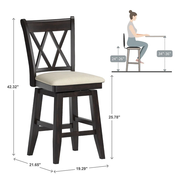 Fortville Counter Stool  Wooden Bazar