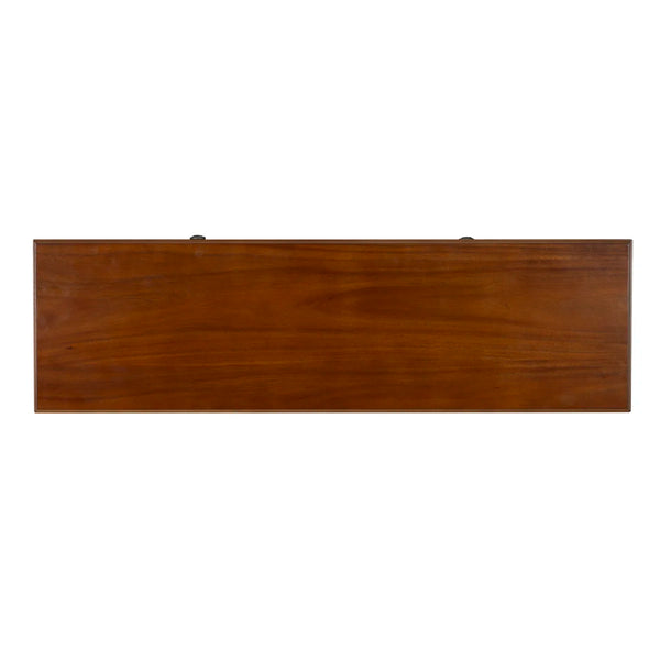 2-Drawer Console Table with Lower Display Shelf for Entryway & Living Room  Wooden Bazar