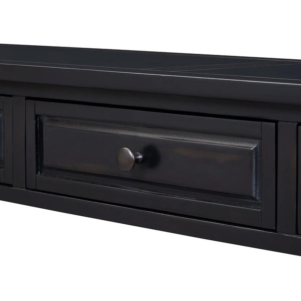 Long 3-Drawer Console Table in Espresso Finish for Entryway or Living Room  Wooden Bazar