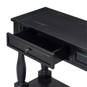 Long 3-Drawer Console Table in Espresso Finish for Entryway or Living Room  Wooden Bazar