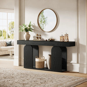 Long Farmhouse Console Table in Rustic Style  Wooden Bazar