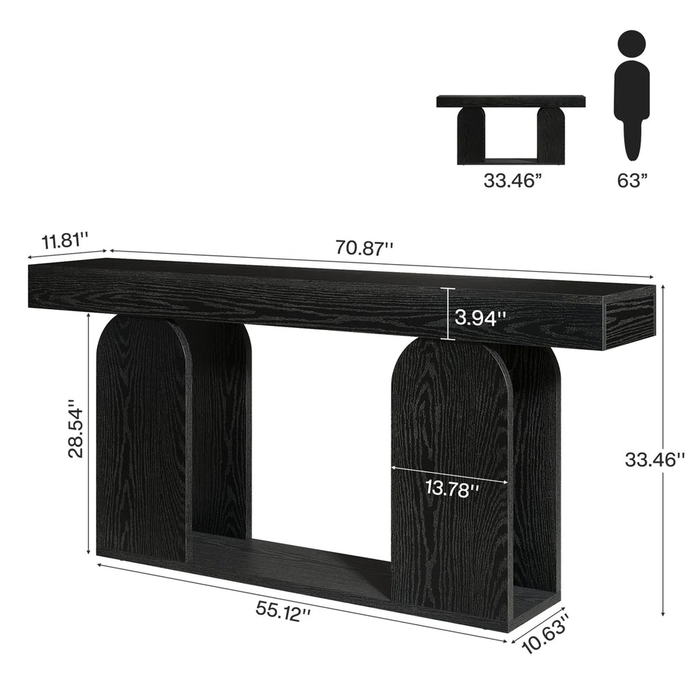 Long Farmhouse Console Table in Rustic Style  Wooden Bazar
