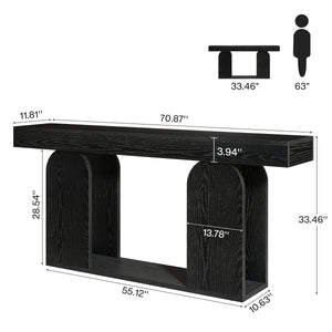 Long Farmhouse Console Table in Rustic Style  Wooden Bazar