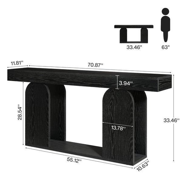 Long Farmhouse Console Table in Rustic Style  Wooden Bazar