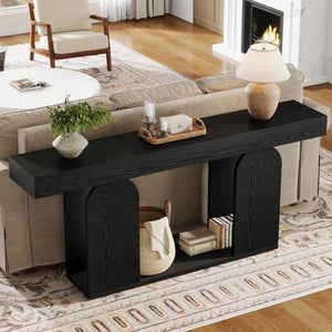 Long Farmhouse Console Table in Rustic Style  Wooden Bazar