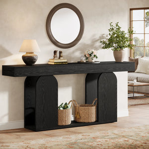 Long Farmhouse Console Table in Rustic Style  Wooden Bazar