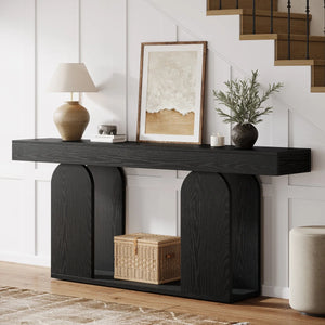 Long Farmhouse Console Table in Rustic Style  Wooden Bazar
