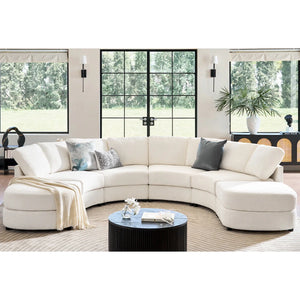 Modern Modular Curved Sectional Sofa with Two Ottomans