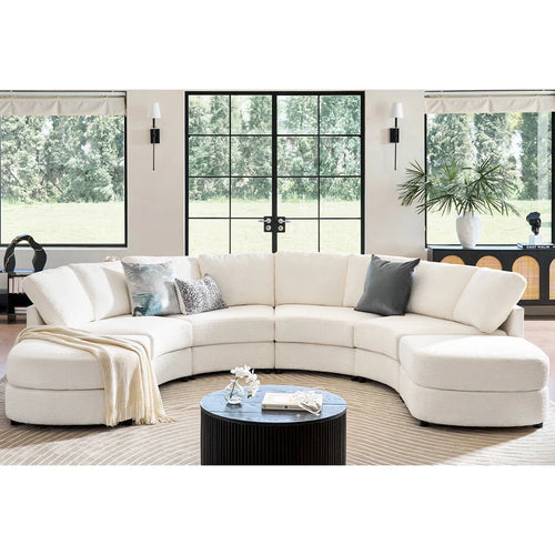 Modern Modular Curved Sectional Sofa with Two Ottomans