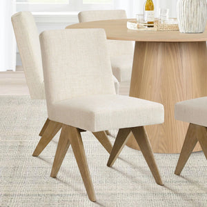Dining Table Sets With 52'' Round Table & 4 Upholstered Solid Wood Chairs