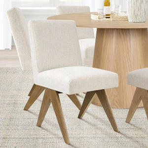Dining Table Sets With 52'' Round Table & 4 Upholstered Solid Wood Chairs