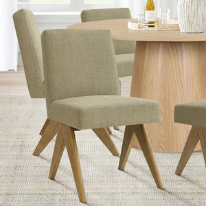 Dining Table Sets With 52'' Round Table & 4 Upholstered Solid Wood Chairs