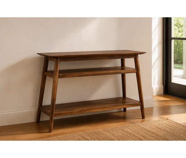 Grendon  Solid Wood Farmhouse Console Table  Wooden Bazar