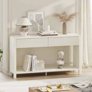 Guinna 2-Drawer Wood Console Table  Wooden Bazar