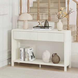 Guinna 2-Drawer Wood Console Table  Wooden Bazar