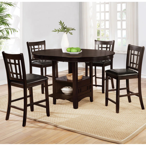 Oval Counter Height Dining Set Espresso - Wooden bazar