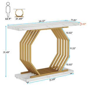 Gold Console Table for Entryway, Hallway & Living Room – Modern Luxury Accent Table  Wooden Bazar