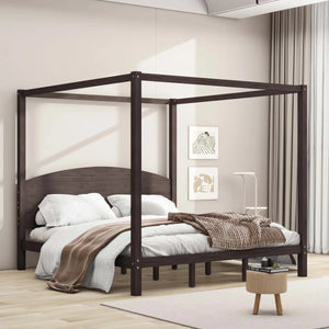 Kevilox Modern Canopy Bed - Wooden Bazar