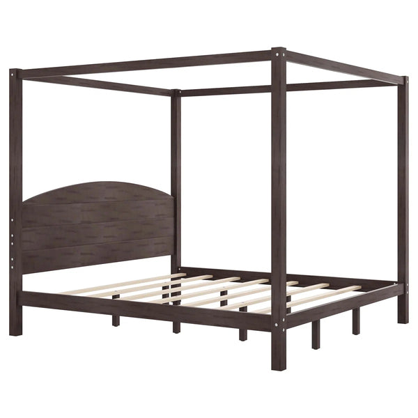 Kevilox Modern Canopy Bed - Wooden Bazar