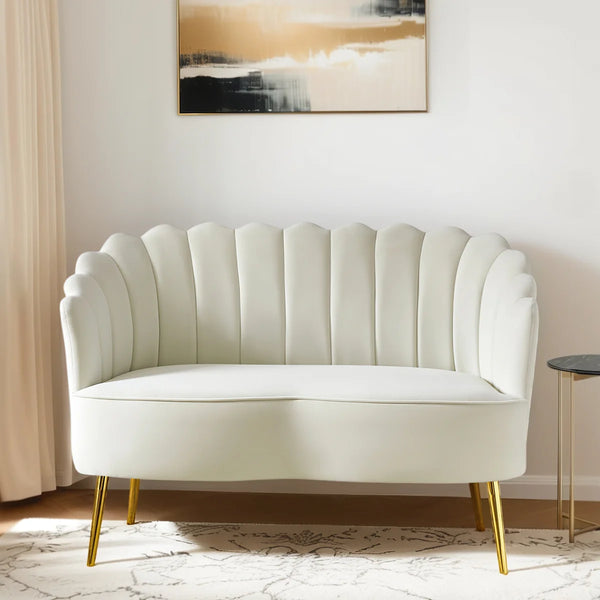 Velvet Loveseat Wooden Bazar