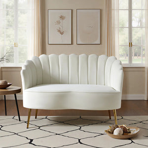 Velvet Loveseat Wooden Bazar