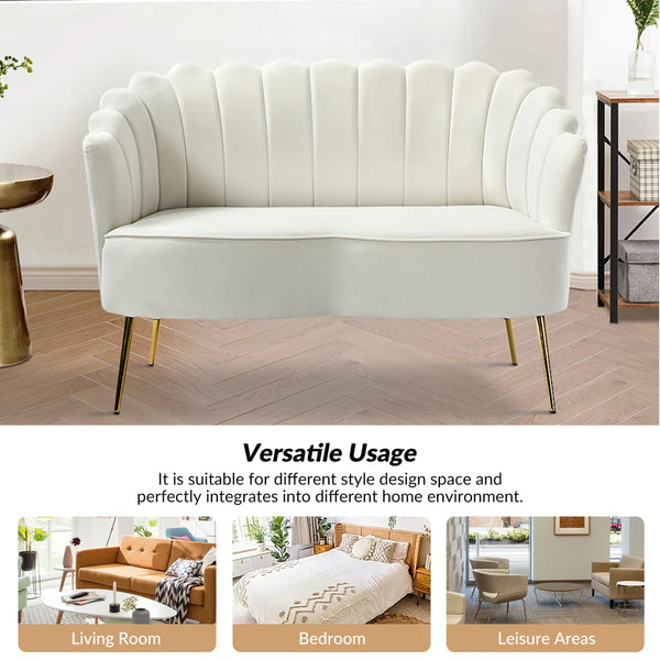 Velvet Loveseat Wooden Bazar