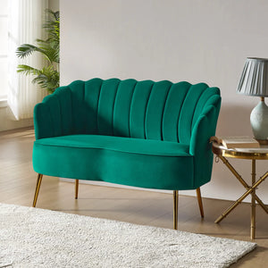 Velvet Loveseat Wooden Bazar