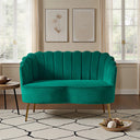 Velvet Loveseat Wooden Bazar