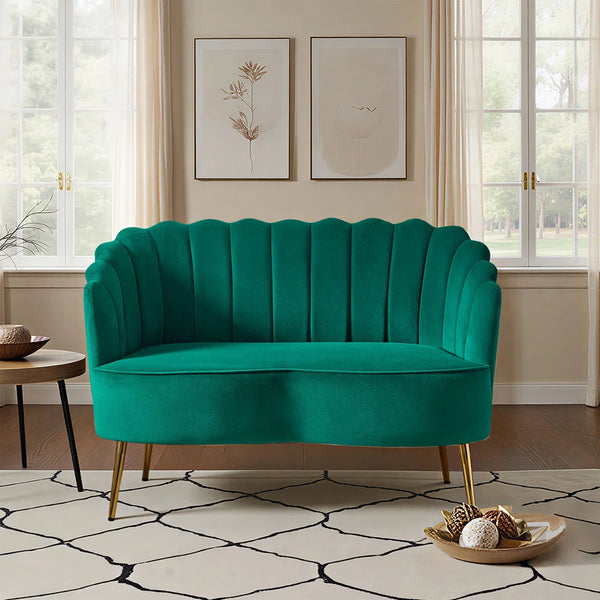Velvet Loveseat Wooden Bazar