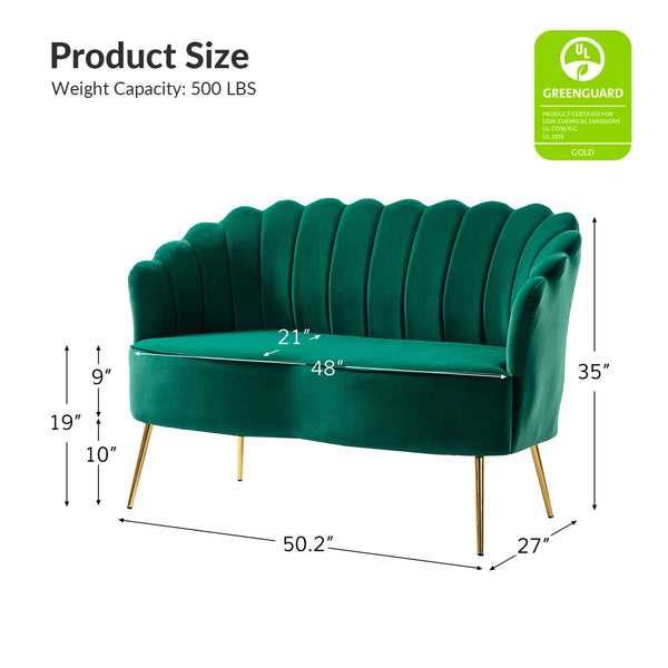 Velvet Loveseat Wooden Bazar