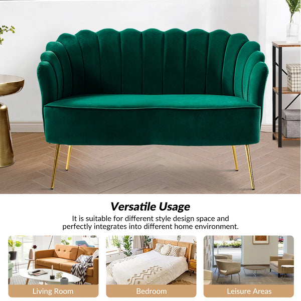 Velvet Loveseat Wooden Bazar