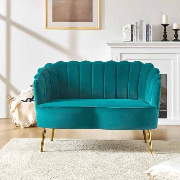Velvet Loveseat Wooden Bazar