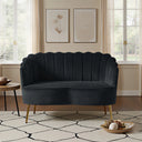 Velvet Loveseat Wooden Bazar